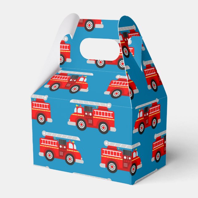 Caja Para Regalos Fiesta de patrón de camión de bomberos para niños  (Front Side)