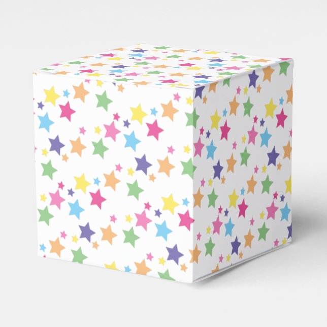 Caja Para Regalos Fiesta de patrón de estrellas de arcoíris de illus (Costado Anverso)