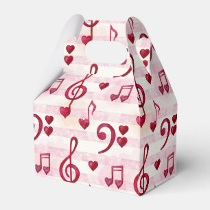 Caja Para Regalos fiesta de patrones de notas musicales lindas