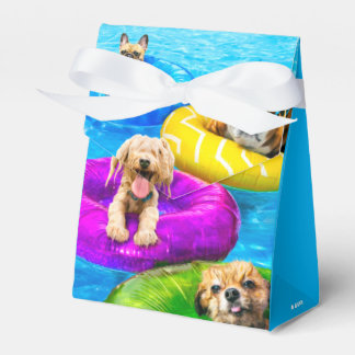 Caja Para Regalos Fiesta de Perros en la Piscina