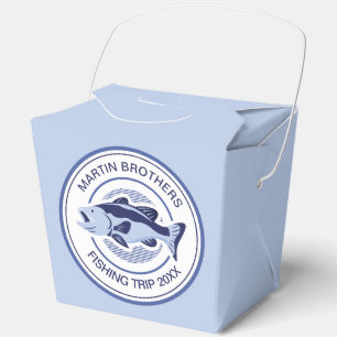 Caja Para Regalos Fiesta de pescador personalizada lubina azul