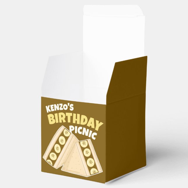 Caja Para Regalos Fiesta de picnic de cumpleaños de sandwich de plát (Abierto)