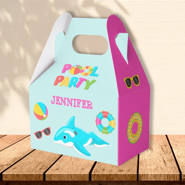 Caja Para Regalos FIESTA DE PISCINA chica ORCA FLOTE (Subido por el creador)