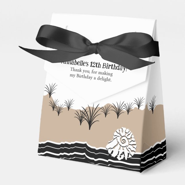 Caja Para Regalos Fiesta de Playa con Estilo Feliz Cumpleaños 12 (Front Side)