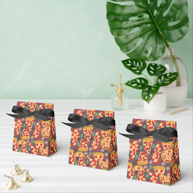 Caja Para Regalos fiesta de porciones de pizza con azulejos (Múltiple)