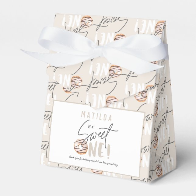 Caja Para Regalos Fiesta de primer cumpleaños de Donut dulce (Front Side)