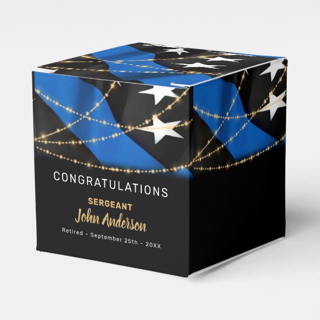 Caja Para Regalos Fiesta de Retirada de Oficiales de Policía Thin Bl (Costado Anverso)