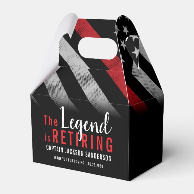 Caja Para Regalos Fiesta de Retiro de Bomberos, bombero de la línea  (Front Side)