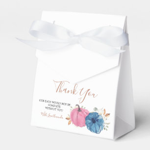Caja Para Regalos Fiesta de revelación de género de calabaza rosa y