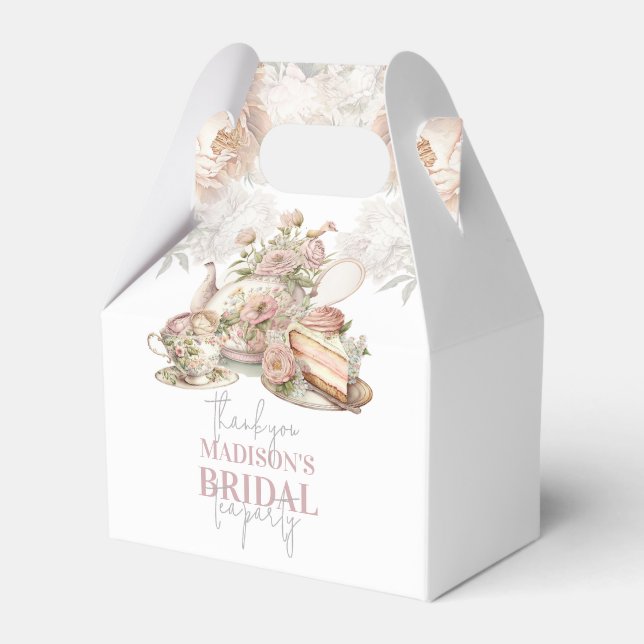 Caja Para Regalos Fiesta de té de novia hermosa floral personalizada (Front Side)