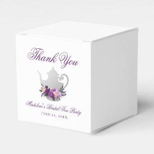 Caja Para Regalos Fiesta de té violeta púrpura ducha de novia