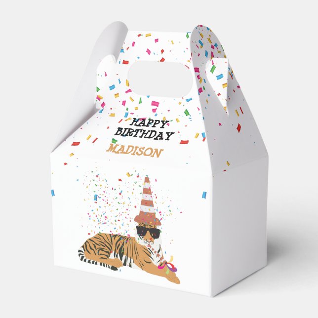 Caja Para Regalos Fiesta de tigres - Animales que tienen un Fiesta (Front Side)