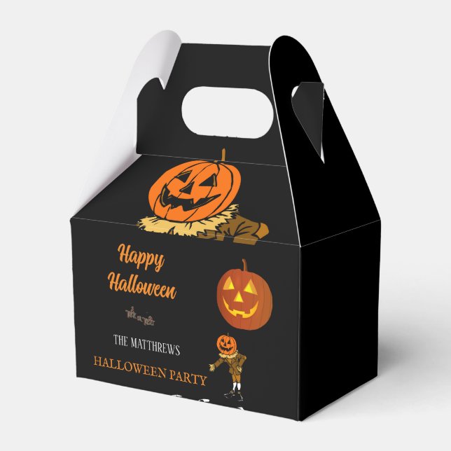 Caja Para Regalos Fiesta de tratamientos de calabaza de Halloween Ha (Front Side)