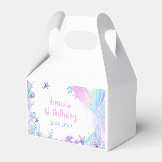 Caja Para Regalos Fiesta del Chica de cumpleaños 1 Sirena (Front Side)