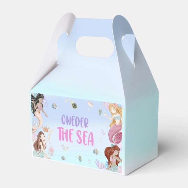 Caja Para Regalos Fiesta del Chica de cumpleaños 1 Sirena (Front Side)