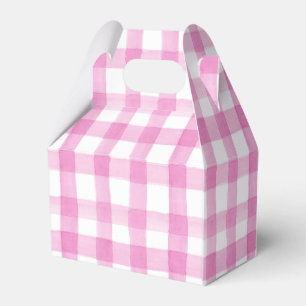 Caja Para Regalos Fiesta del Jardín de Gingham rosa y Blanco de colo