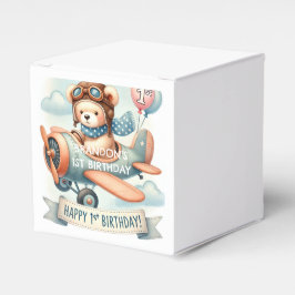 Caja Para Regalos Fiesta del primer cumpleaños de Airplane Boy Bear