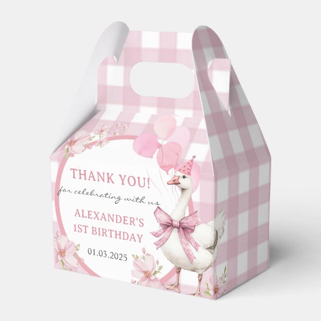 Caja Para Regalos Fiesta del primer cumpleaños de Silly Goose (Front Side)
