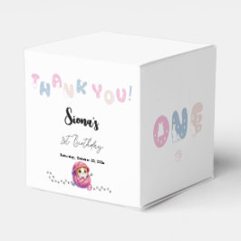 Caja Para Regalos Fiesta del primer cumpleaños de un pequeño gatito 