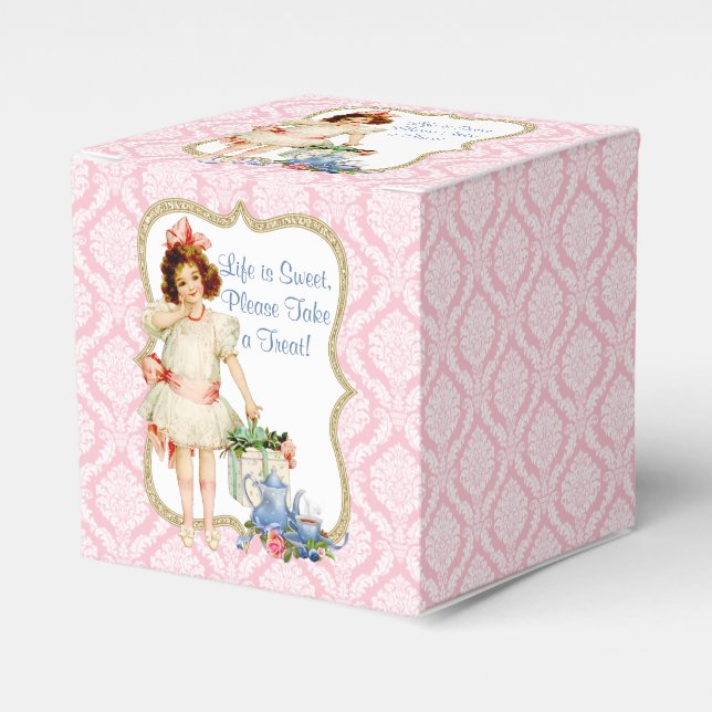 Caja Para Regalos Fiesta del Té de Niñas (Costado Anverso)