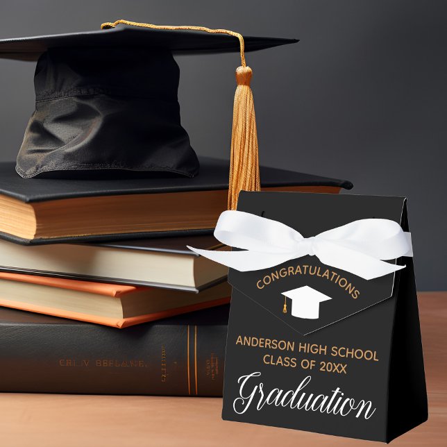 Caja Para Regalos fiesta Elegante Personalizado de Oro Negro de Grad (Subido por el creador)