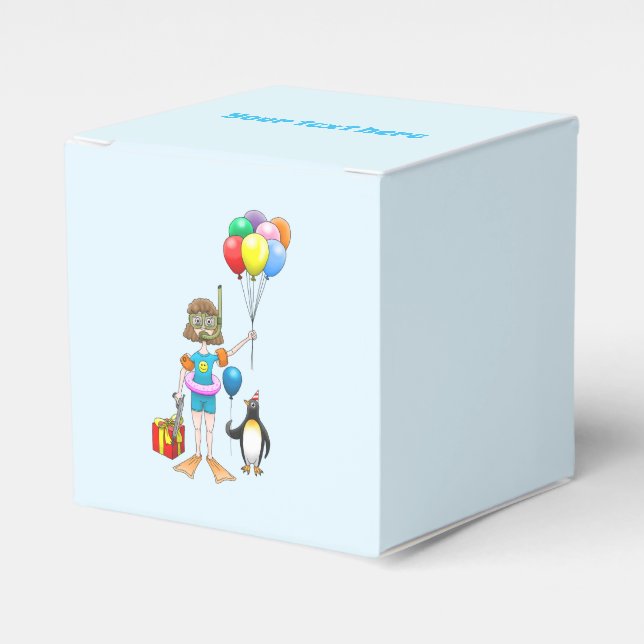 Caja Para Regalos Fiesta en la Piscina  (Costado Anverso)