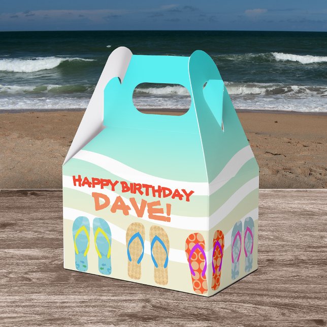 Caja Para Regalos Fiesta feliz de Birthday Beach personalizado (Subido por el creador)