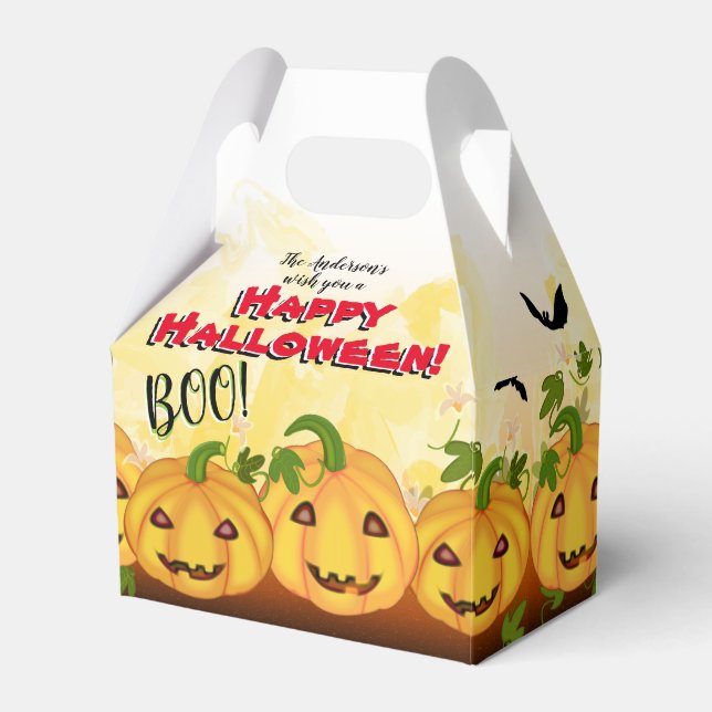 Caja Para Regalos Fiesta Halloween de Parche de Calabaza Jack O Lant (Front Side)