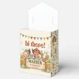 Caja Para Regalos Fiesta infantil de granja rústica para segundo cum