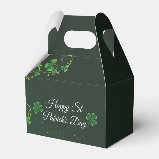 Caja Para Regalos Fiesta irlandés del Green Shamrock Vine (Front Side)