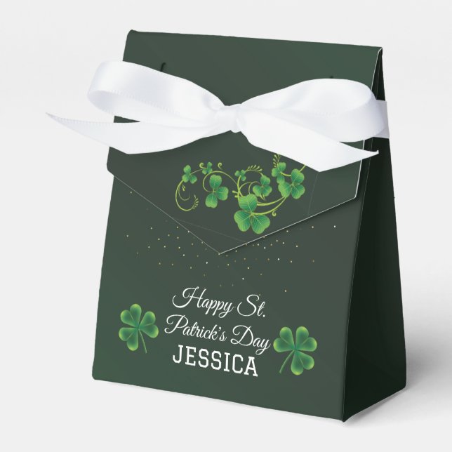 Caja Para Regalos Fiesta irlandés del Green Shamrock Vine (Front Side)