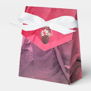 Caja Para Regalos Fiesta Luau de Piña Tropical Brillante Rosa