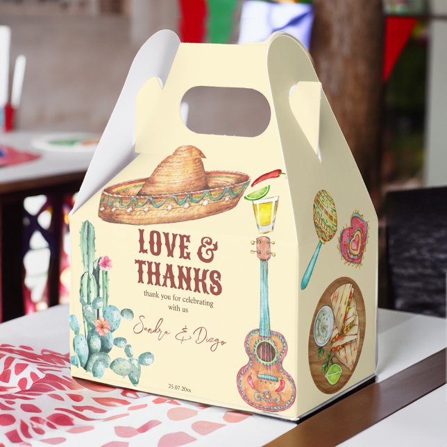 Caja Para Regalos Fiesta mexicana con tema fiesta personalizado (Mexican fiesta themed party personalized favor box)
