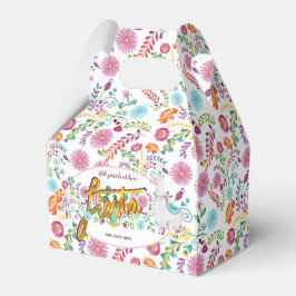 Caja Para Regalos Fiesta Mexicana Flores Folclóricas Personalizadas