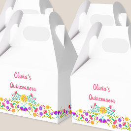 Caja Para Regalos Fiesta mexicana florida rosa blanco personalizada