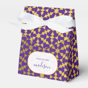 Caja Para Regalos Fiesta morado y oro de etnia marroquí