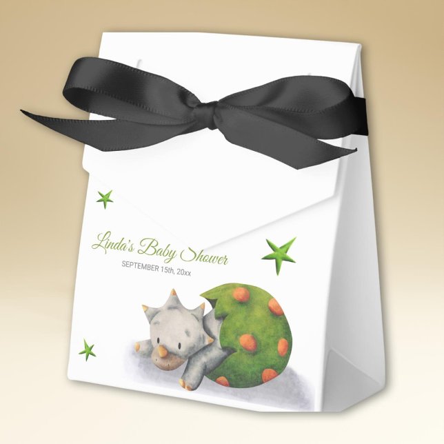 Caja Para Regalos Fiesta Neutral Personalizado de Triceratops Dinosa (Subido por el creador)