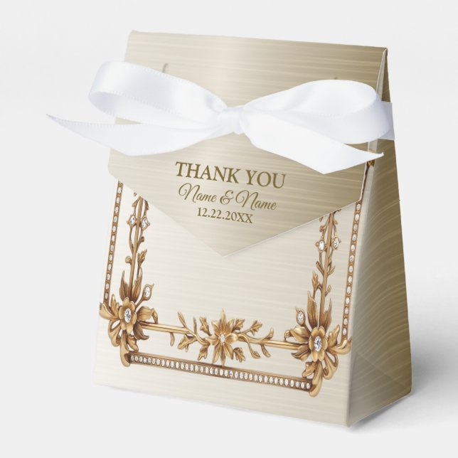 Caja Para Regalos Fiesta Ornate Rectangle Dimond Flowiny (Front Side)