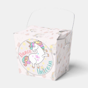 Caja Para Regalos Fiesta Personalizada Unicornio de Baile Brilla com