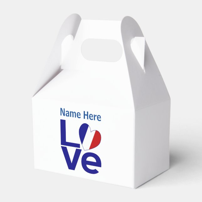 Caja Para Regalos Fiesta personalizado de la bandera francesa azul d (Front Side)