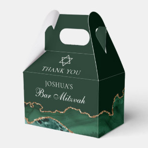 Caja Para Regalos Fiesta personalizado de Mitzvah Green Gold Bar
