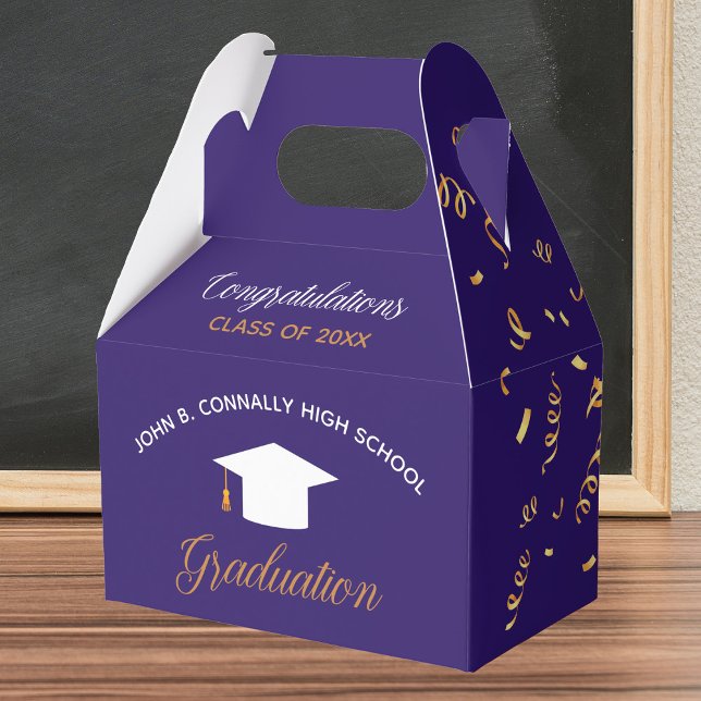 Caja Para Regalos Fiesta Personalizado de Rasgos de Oro de Graduació (Subido por el creador)