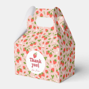 Caja Para Regalos Fiesta personalizado del patrón de fresa rosa flor