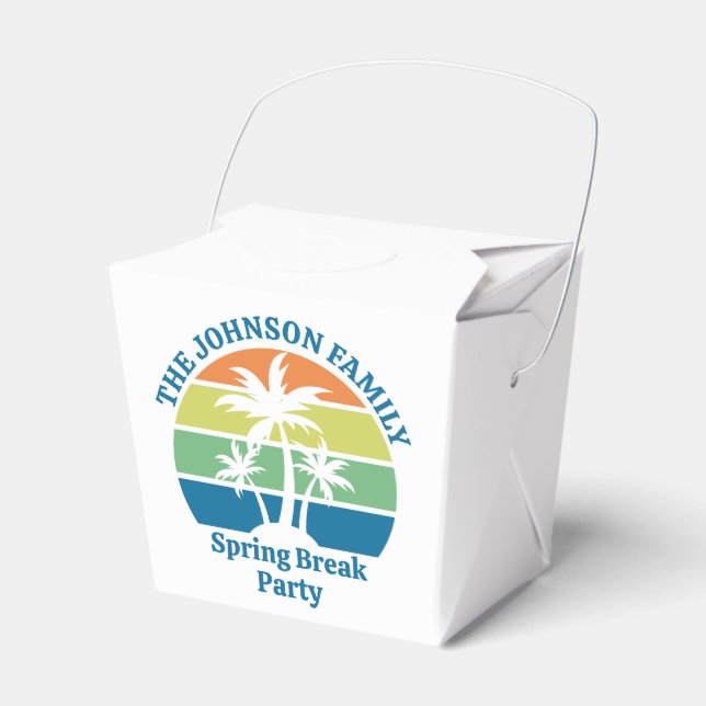 Caja Para Regalos Fiesta personalizado Tropical Island Palm Trees Fo (Front Side)