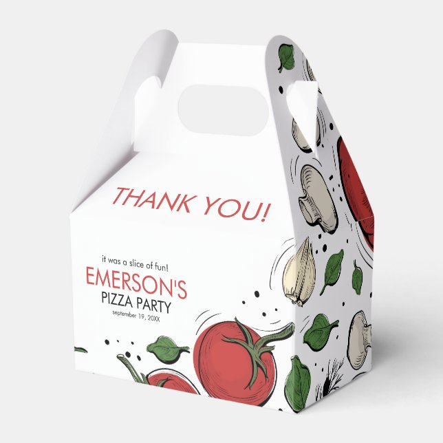 Caja Para Regalos Fiesta Pizza Cumpleaños Gracias (Front Side)