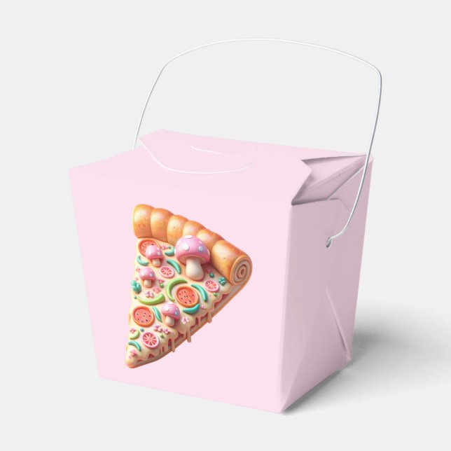 Caja Para Regalos Fiesta Pizza Mushroom Rosa (Front Side)