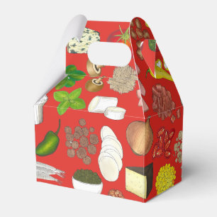 Caja Para Regalos Fiesta Pizza Toppings Restaurante Italiano Pizzeri