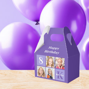 Caja Para Regalos Fiesta Purple Personalized Photo Cute Cumpleaños