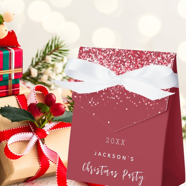 Caja Para Regalos Fiesta purpurina rojo elegante moderno (Subido por el creador)