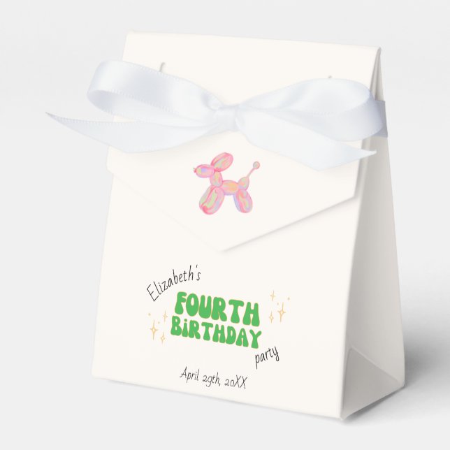 Caja Para Regalos Fiesta Rosa Animal de Globo Fiesta de Cumpleaños (Front Side)